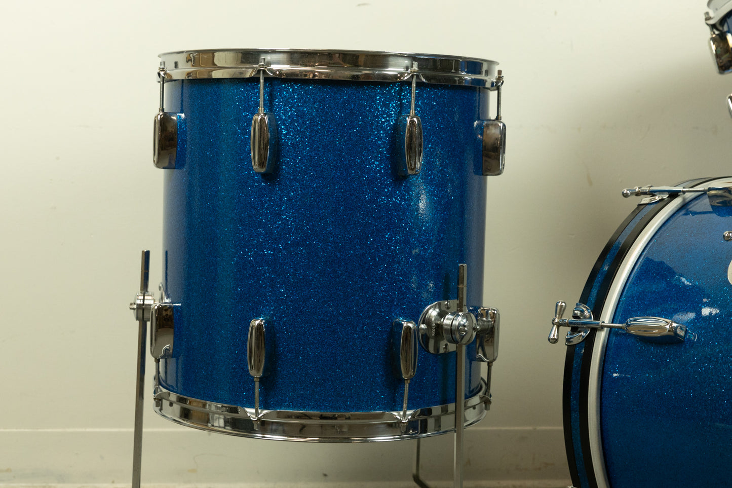 1960s Rogers Swingtime Blue Sparkle Pearl Drum Set
