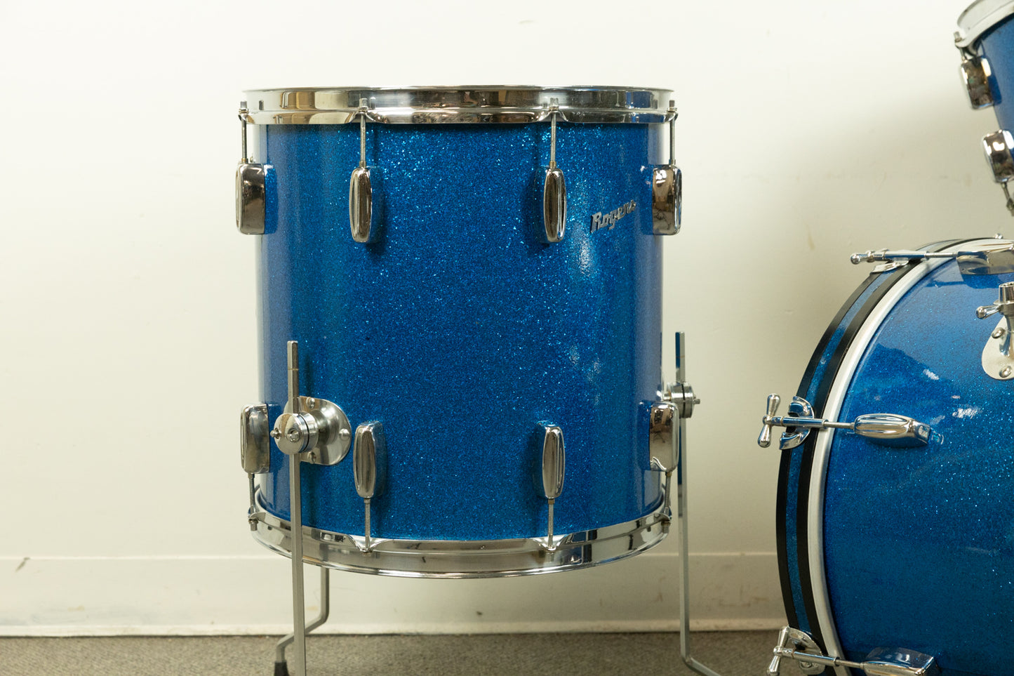 1960s Rogers Swingtime Blue Sparkle Pearl Drum Set