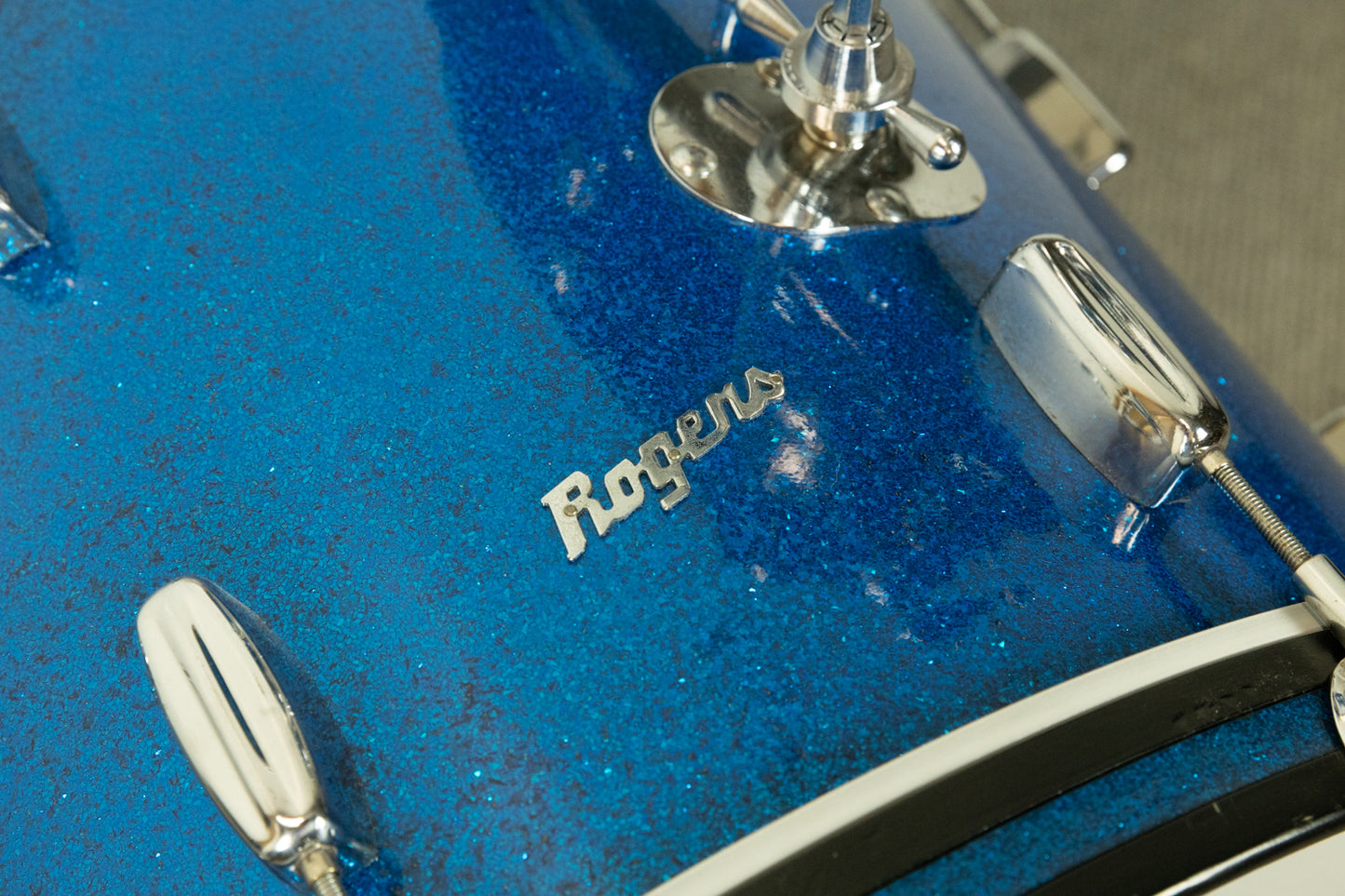 1960s Rogers Swingtime Blue Sparkle Pearl Drum Set