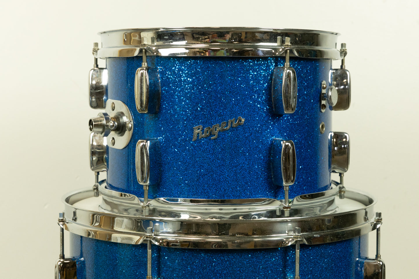 1960s Rogers Swingtime Blue Sparkle Pearl Drum Set