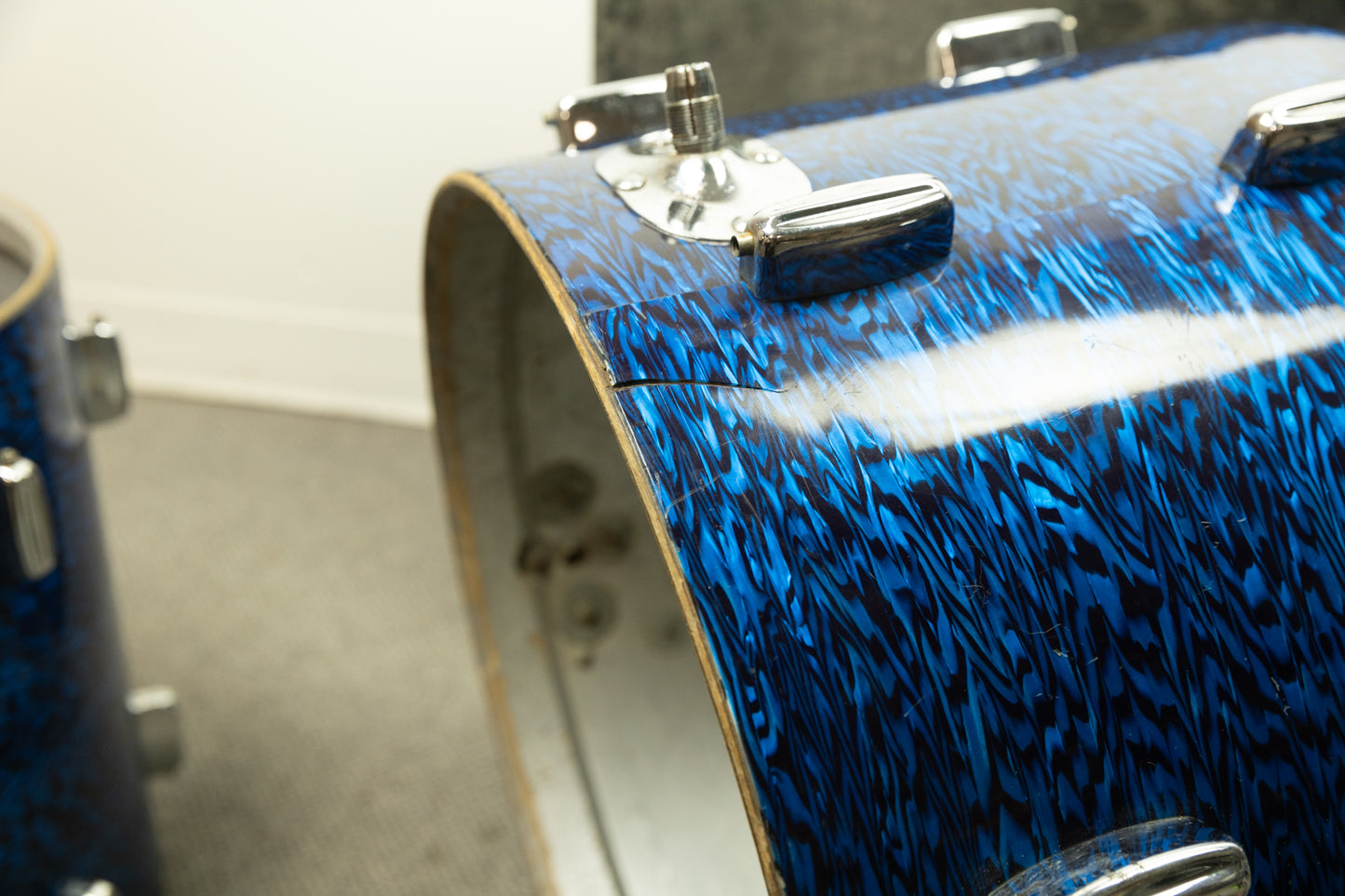 1960s Rogers Swingtime Blue Onyx Pearl Drum Set
