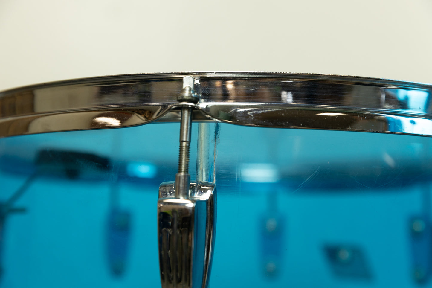 1970s Ludwig Blue Vistalite 14x22 8x12 9x13 and 16x16 Big Beat Drum Set