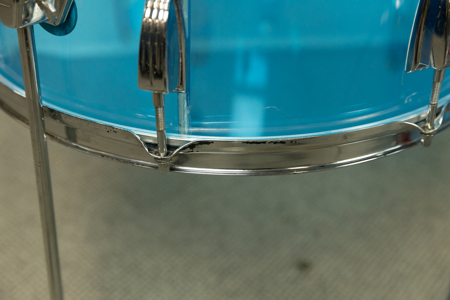 1970s Ludwig Blue Vistalite 14x22 8x12 9x13 and 16x16 Big Beat Drum Set