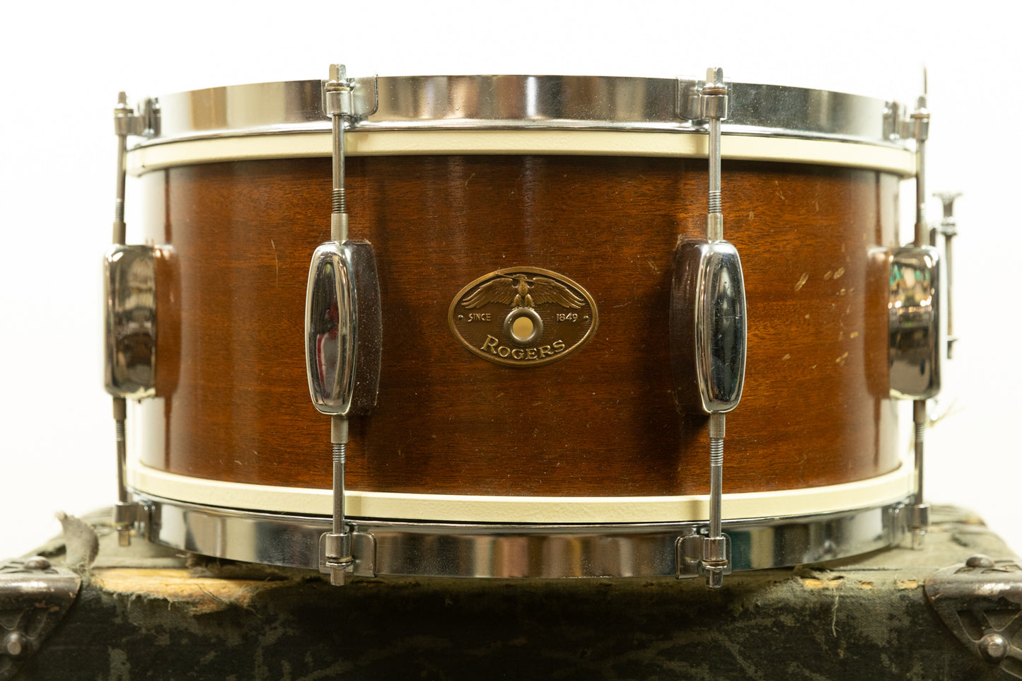 1950s Rogers 6.5x14 Monitor Natural Mahogany Snare Drum