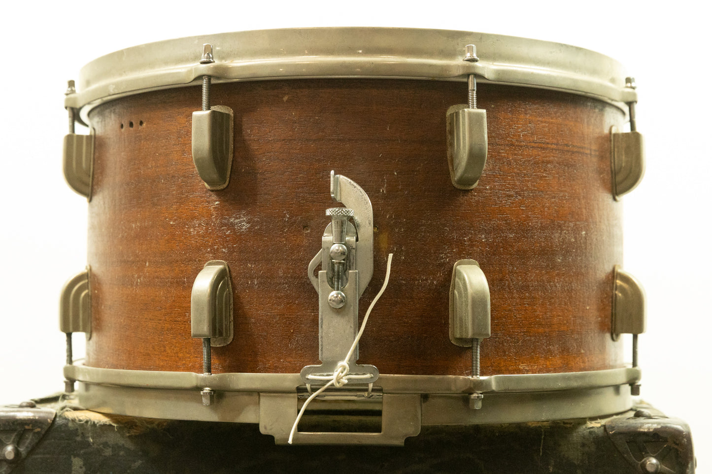 1950s Leedy 8x15 "Concert King" Natural Mahogany Snare Drum