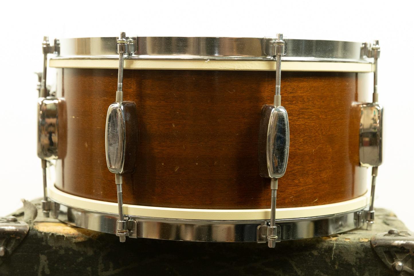 1950s Rogers 6.5x14 Monitor Natural Mahogany Snare Drum