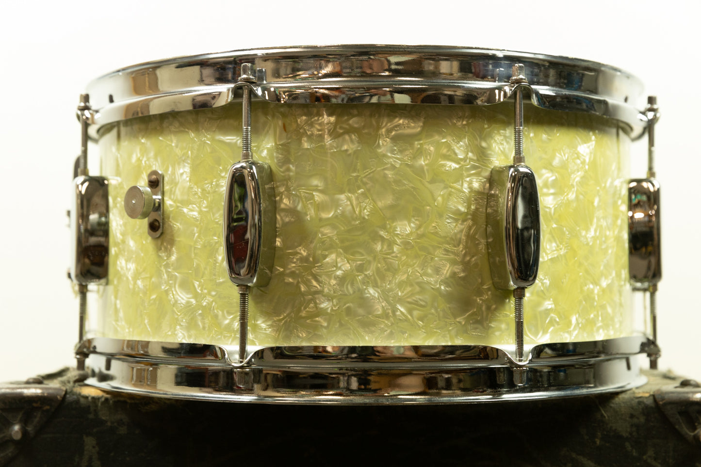 1950s Rogers 6.5x14 White Marine Pearl Holiday Snare Drum