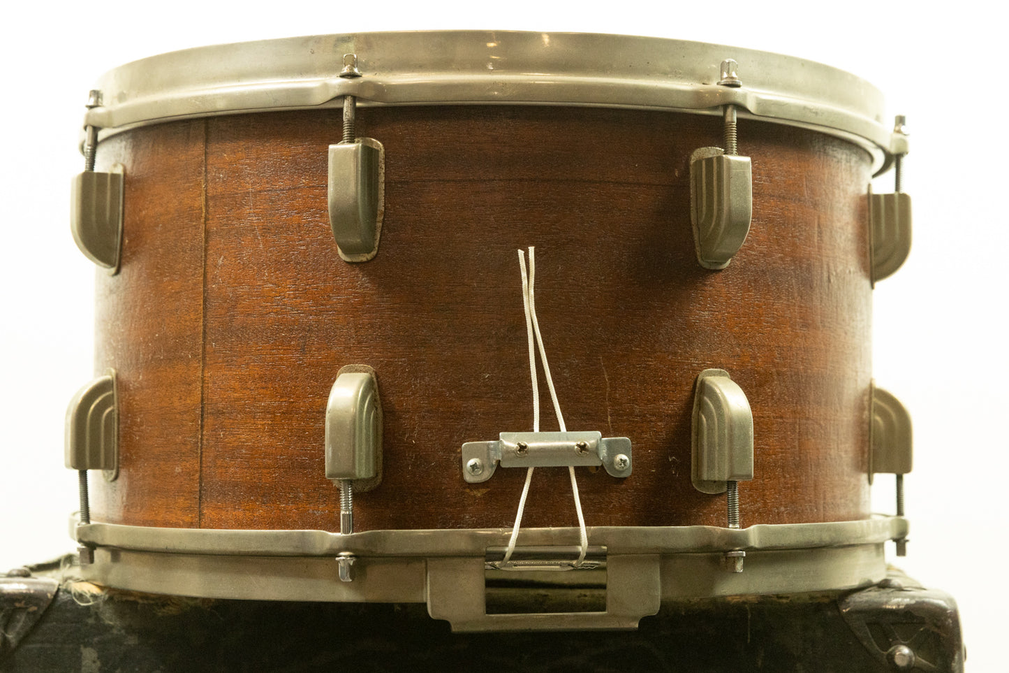 1950s Leedy 8x15 "Concert King" Natural Mahogany Snare Drum