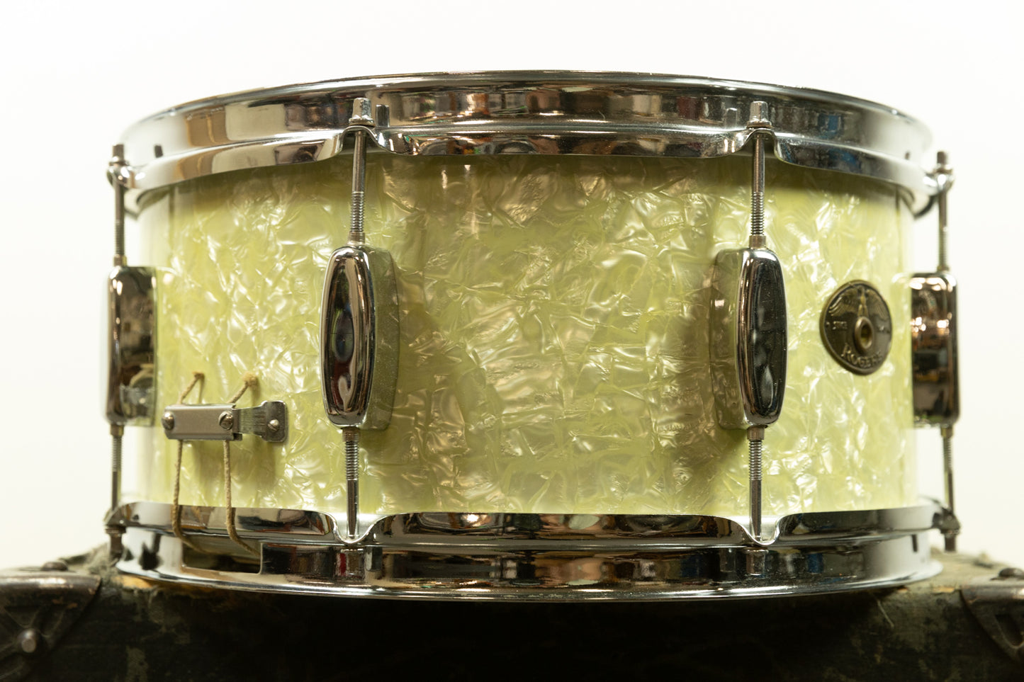 1950s Rogers 6.5x14 White Marine Pearl Holiday Snare Drum
