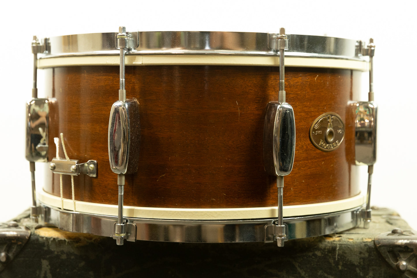 1950s Rogers 6.5x14 Monitor Natural Mahogany Snare Drum