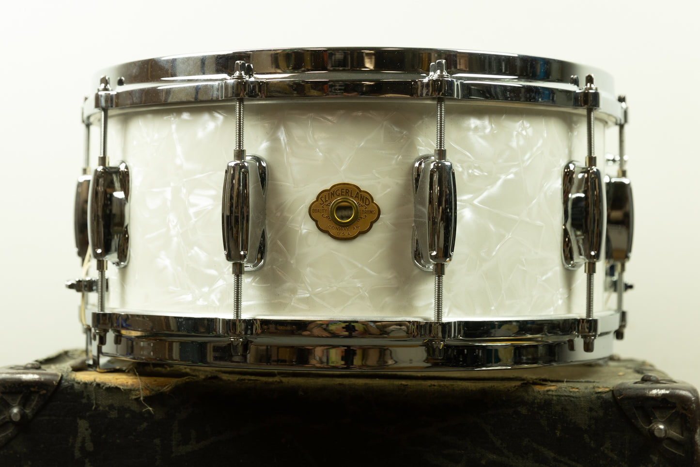 Slingerland Conway 6.5x14 White Marine Pearl Radio King Snare Drum