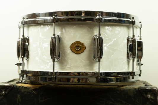 Slingerland Conway 6.5x14 White Marine Pearl Radio King Snare Drum