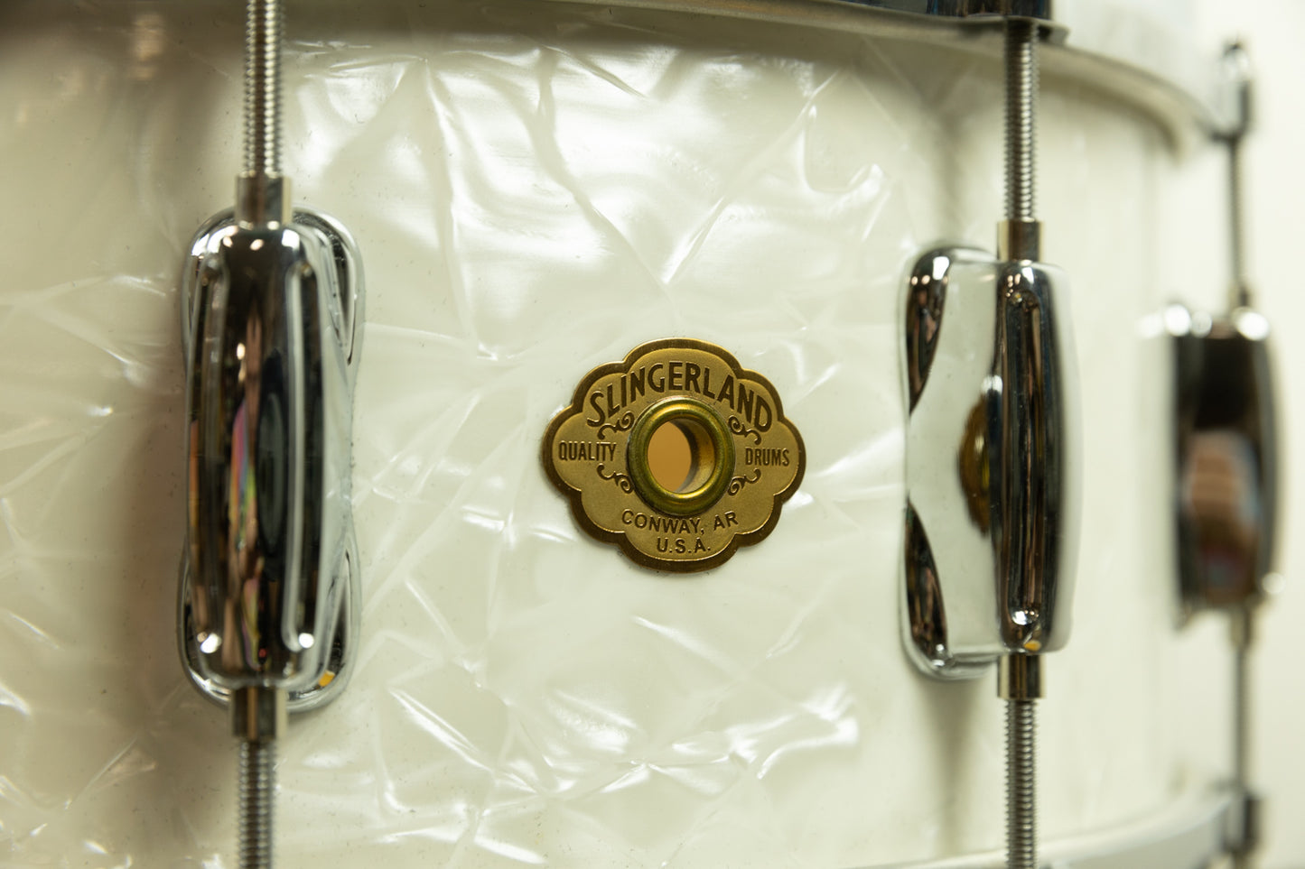 Slingerland Conway 6.5x14 White Marine Pearl Radio King Snare Drum