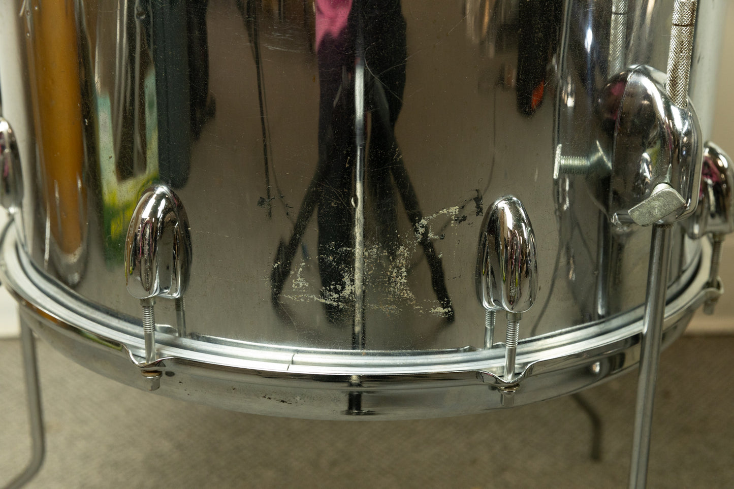 1970s Slingerland Chrome Over Wood 14x22 9x13 and 16x16 Drum Set