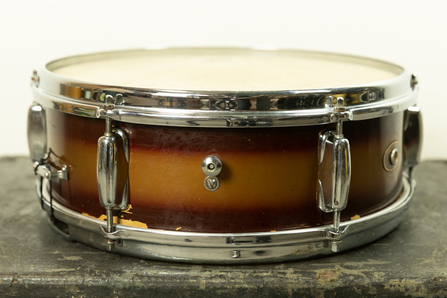 1960s Slingerland 5x14 Burgundy and Gold Duco Deluxe Student Model Snare Drum