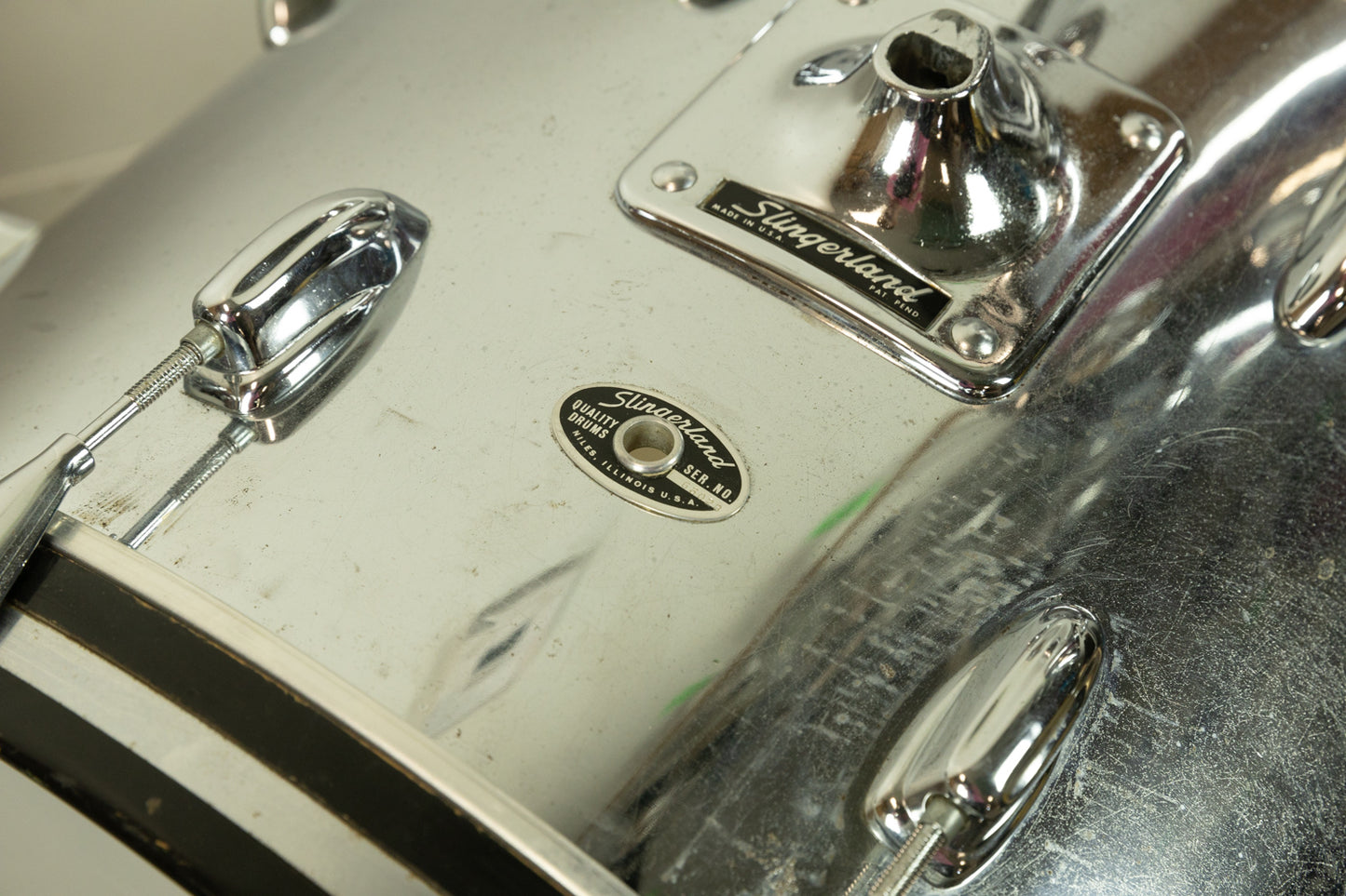 1970s Slingerland Chrome Over Wood 14x22 9x13 and 16x16 Drum Set