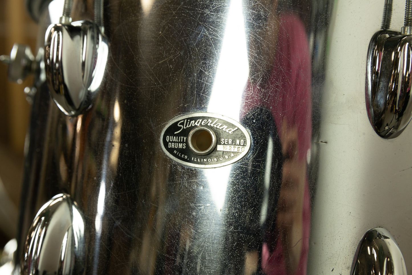 1970s Slingerland Chrome Over Wood 14x22 9x13 and 16x16 Drum Set