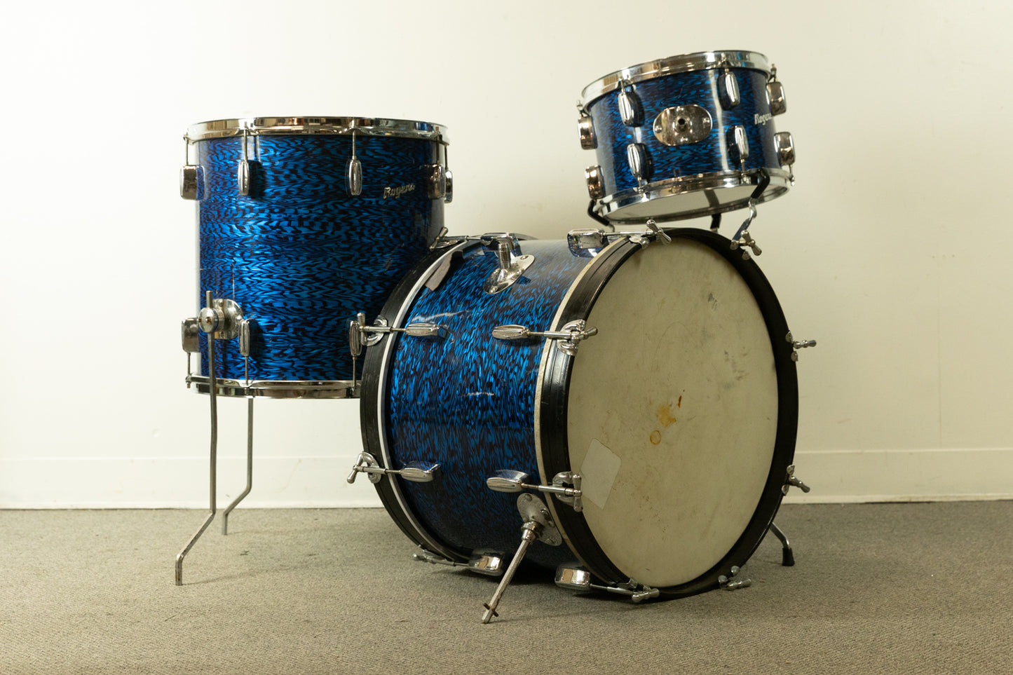 1960s Rogers Swingtime Blue Onyx Pearl Drum Set