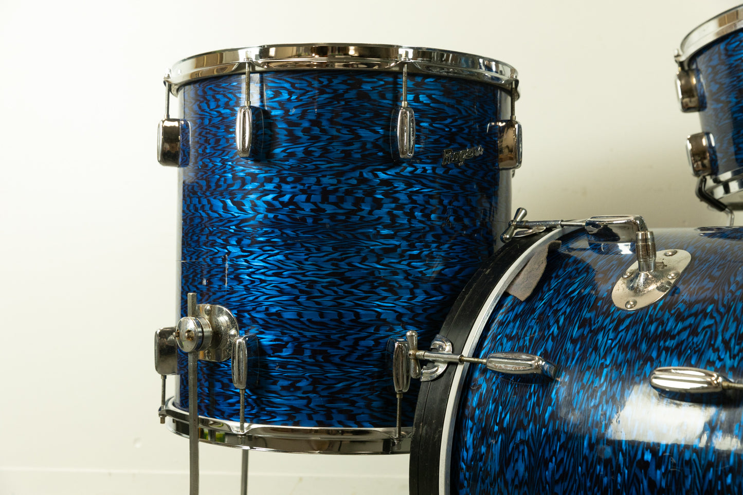 1960s Rogers Swingtime Blue Onyx Pearl Drum Set