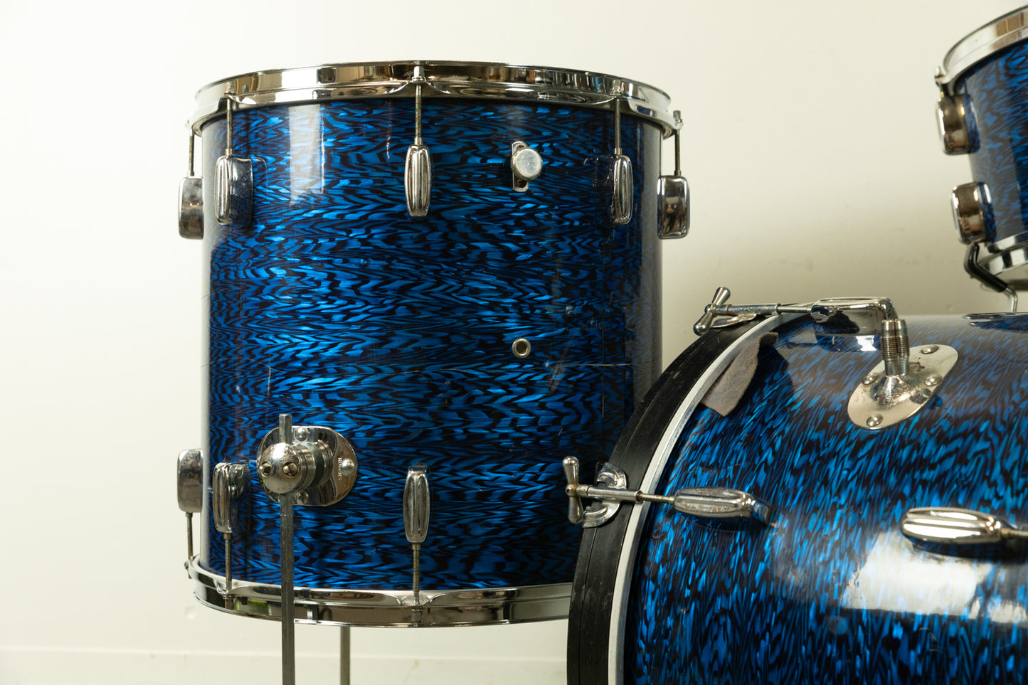1960s Rogers Swingtime Blue Onyx Pearl Drum Set