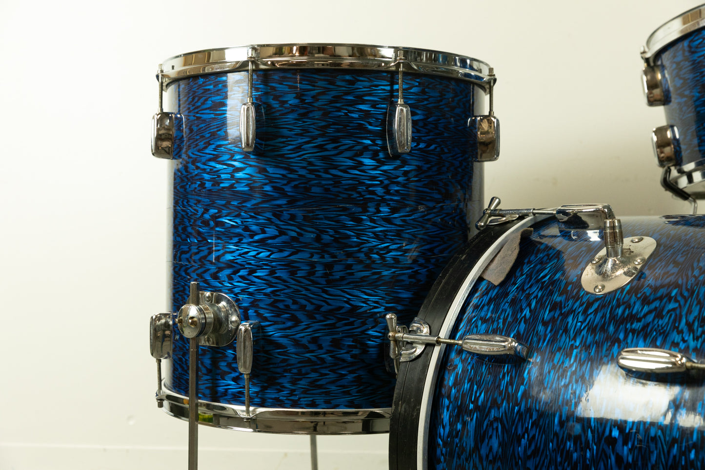 1960s Rogers Swingtime Blue Onyx Pearl Drum Set