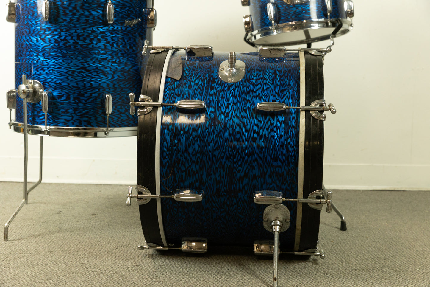 1960s Rogers Swingtime Blue Onyx Pearl Drum Set