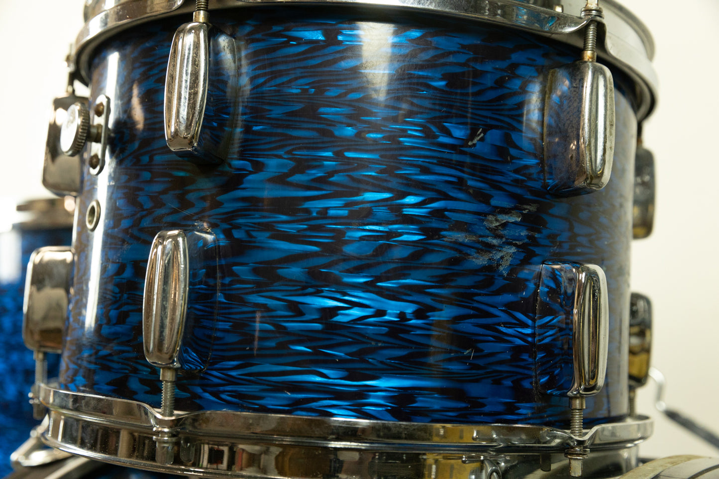 1960s Rogers Swingtime Blue Onyx Pearl Drum Set