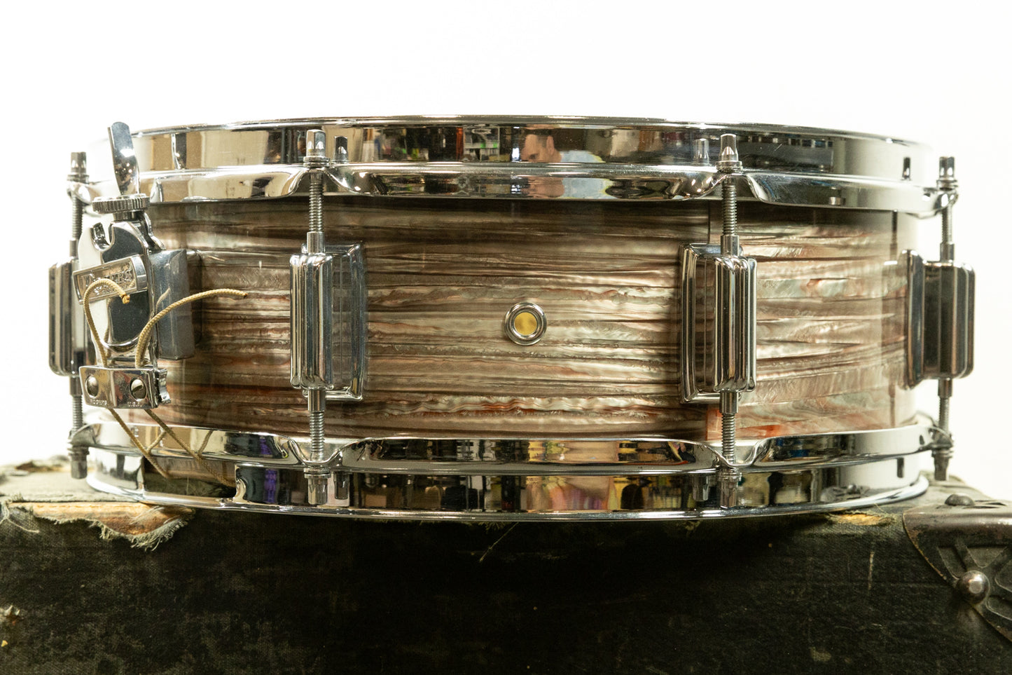 Vintage Rogers 5x14 Pink Strata Pearl Snare Drum