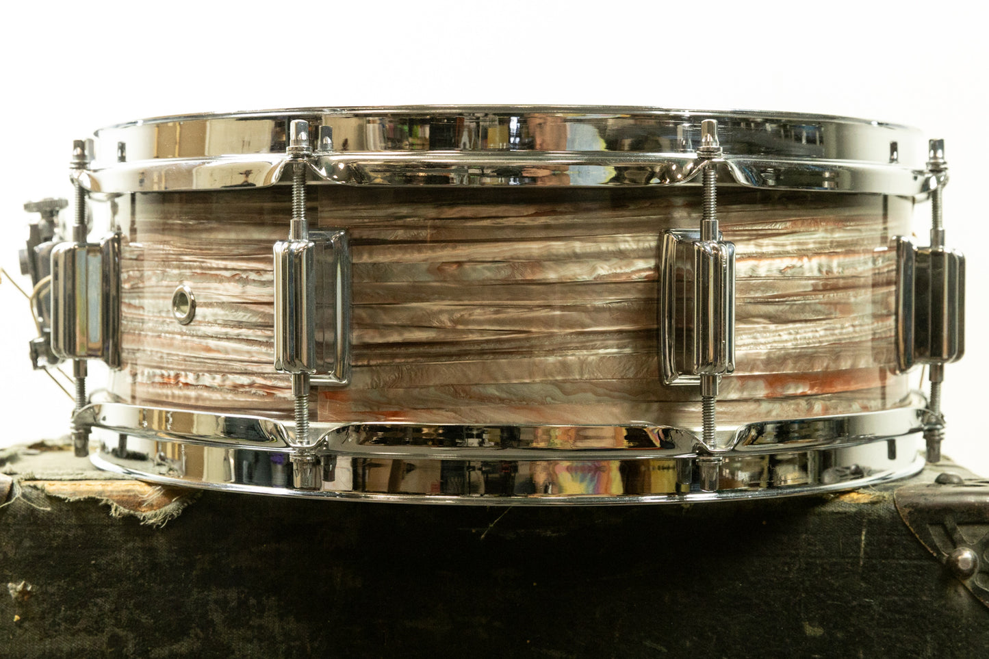 Vintage Rogers 5x14 Pink Strata Pearl Snare Drum