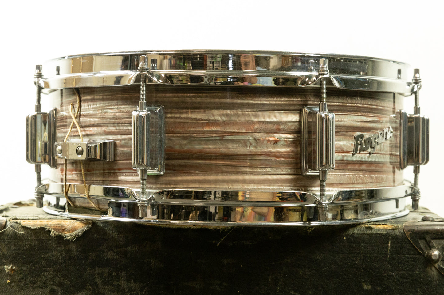 Vintage Rogers 5x14 Pink Strata Pearl Snare Drum
