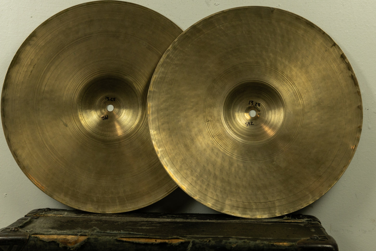 Vintage Zildjian A 13.25 Trans Stamp Paper Thin Hi Hat Cymbals 542g 561g