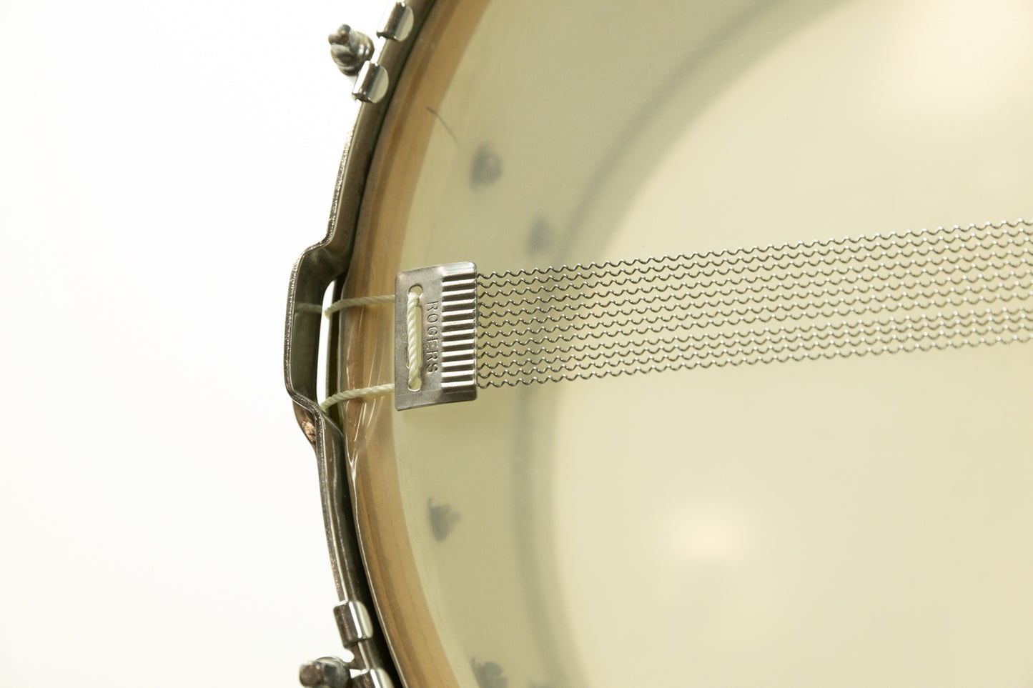 1950s Rogers 6.5x14 White Lacquer Broadway Snare Drum