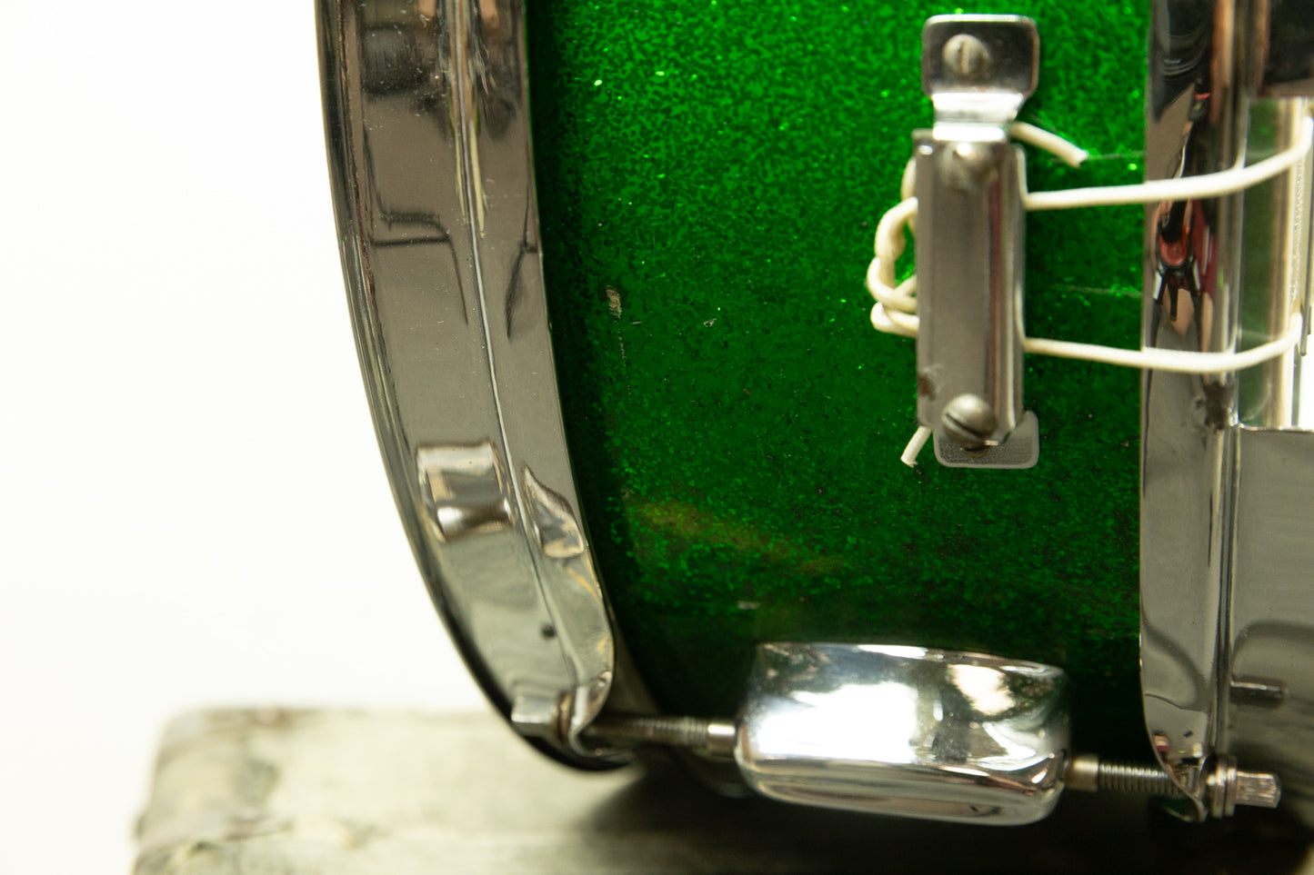 1960s Rogers 5x14 Sparkling Green Pearl Luxor Snare Drum