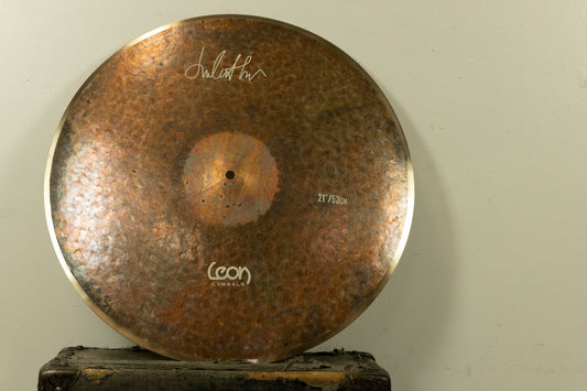 Leon 21" Flat Bell Half Raw Ride Cymbal 2180g