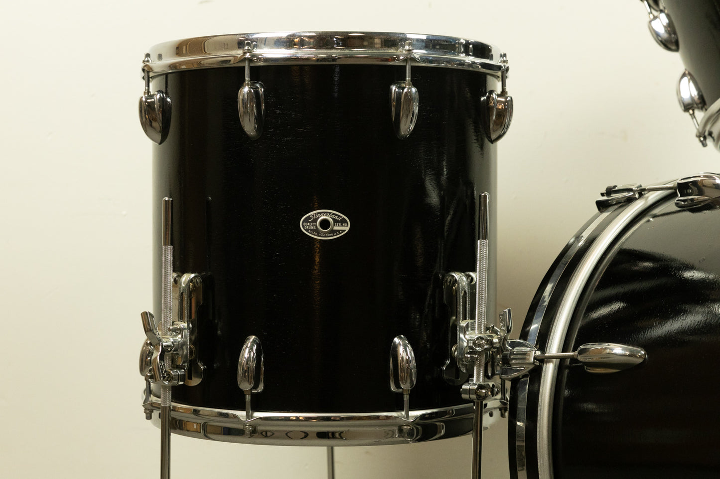 1970s Slingerland Black Lacquer "Modern Jazz" Drum Set