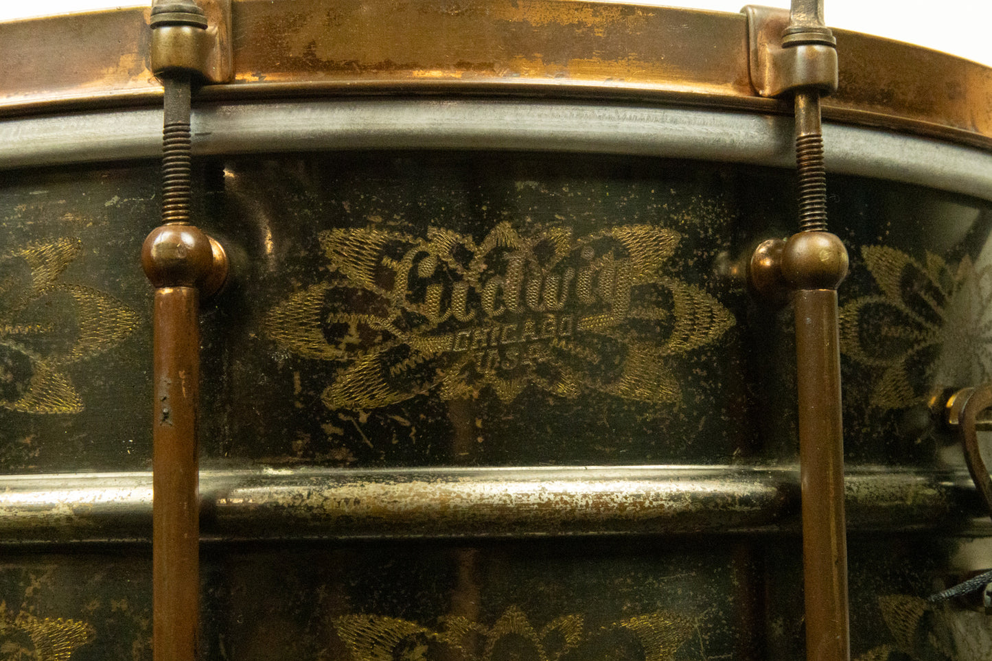 1920s Ludwig 6.5x14 De Luxe Black Beauty Snare Drum