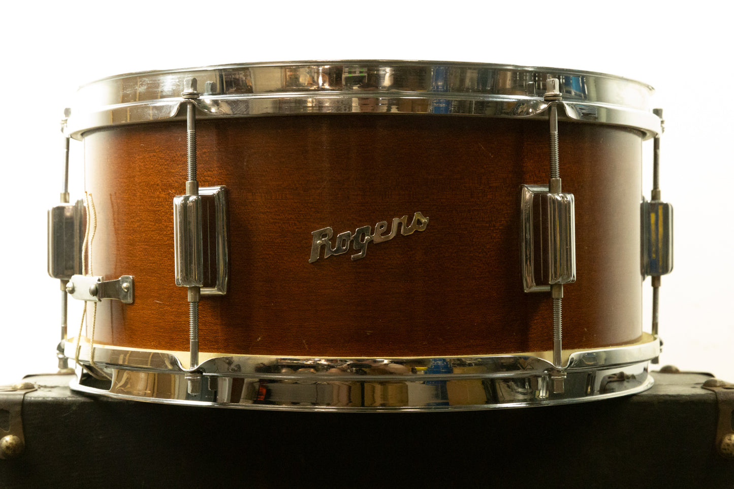 1964 Rogers 6.5x14 Luxor Natural Mahogany Snare Drum