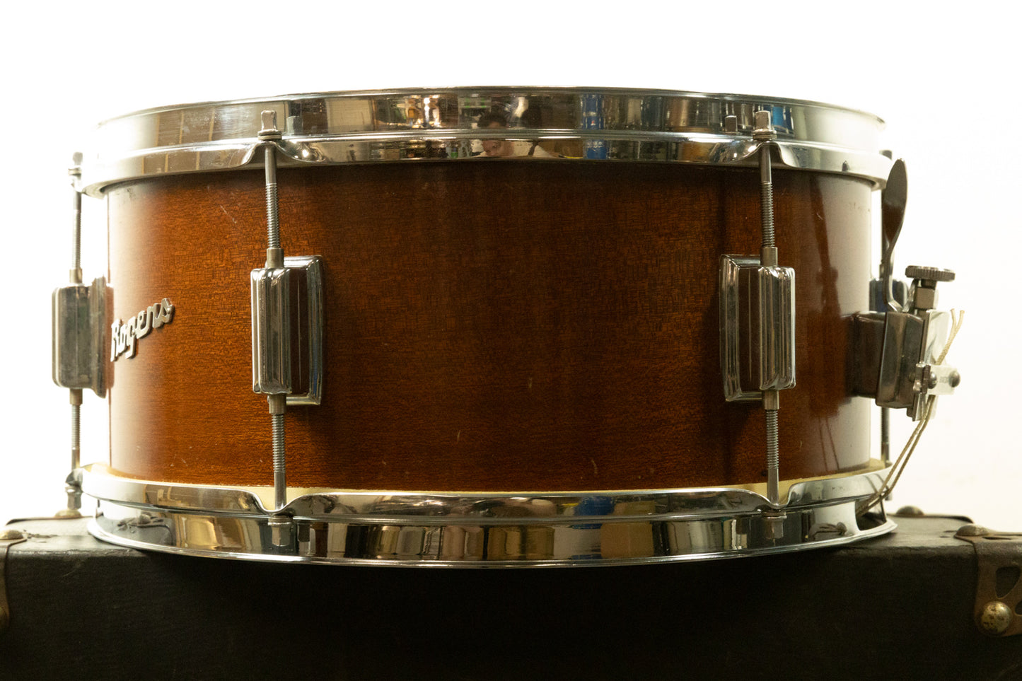 1964 Rogers 6.5x14 Luxor Natural Mahogany Snare Drum