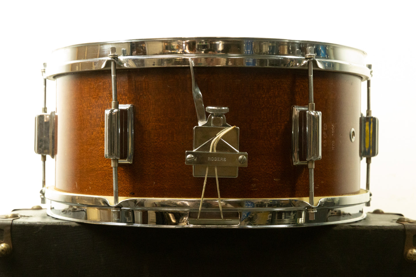1964 Rogers 6.5x14 Luxor Natural Mahogany Snare Drum