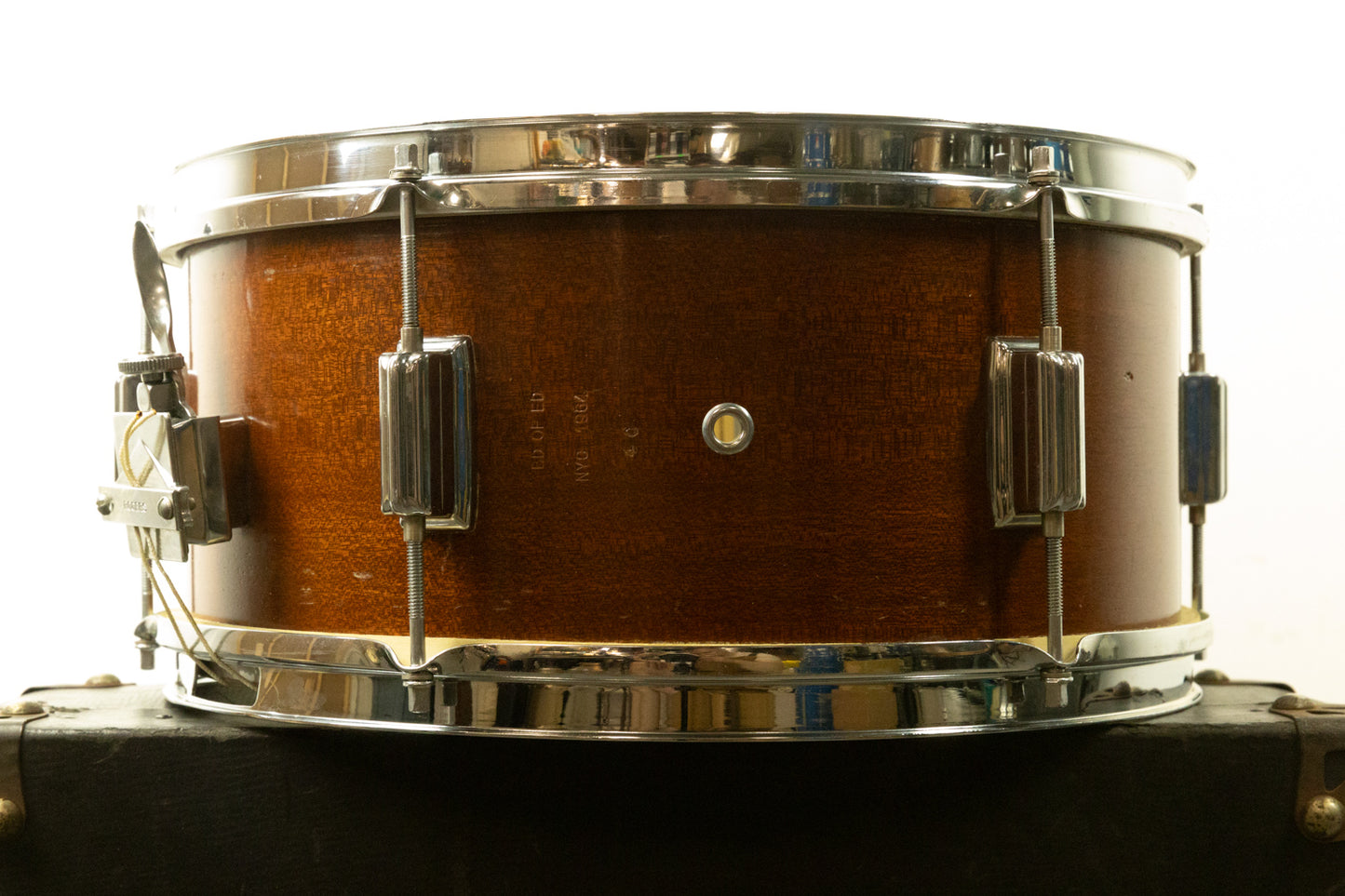 1964 Rogers 6.5x14 Luxor Natural Mahogany Snare Drum
