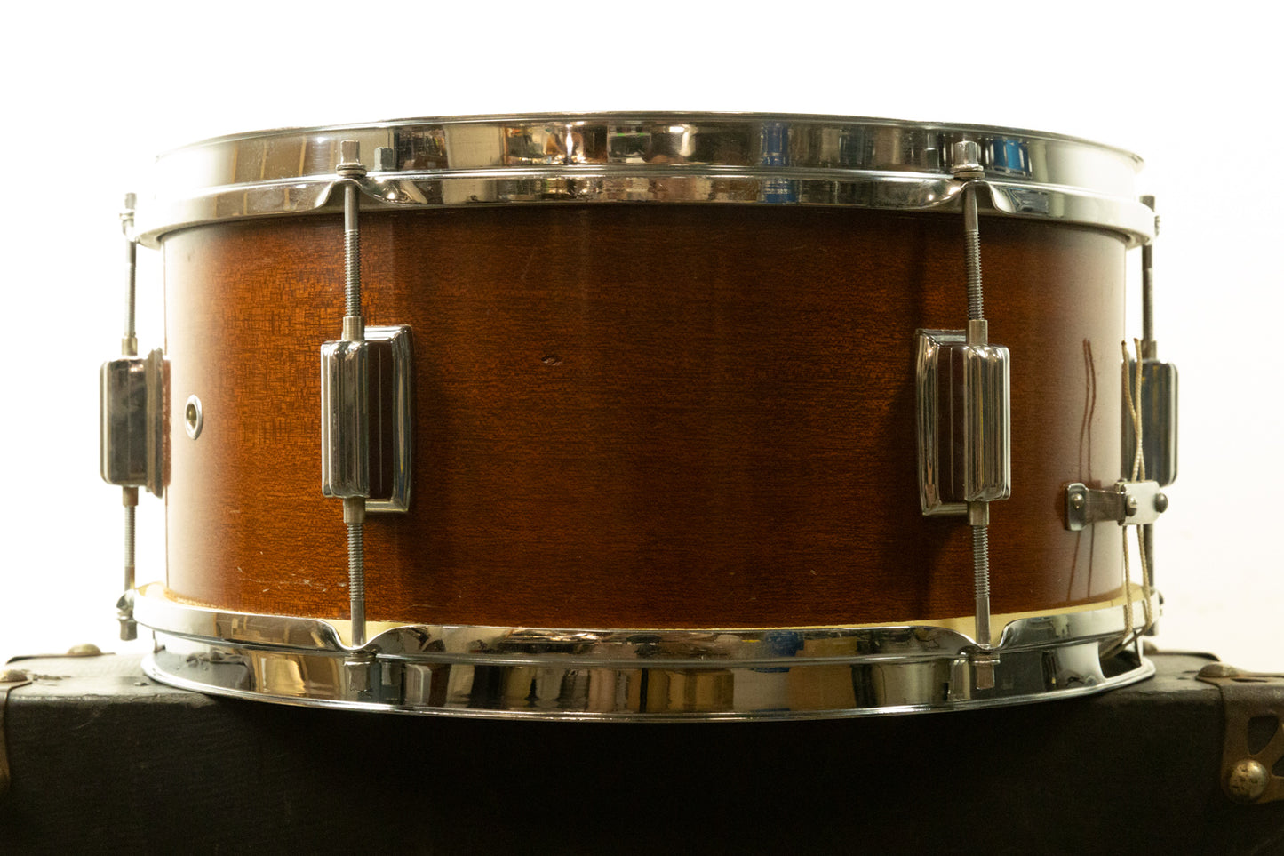 1964 Rogers 6.5x14 Luxor Natural Mahogany Snare Drum