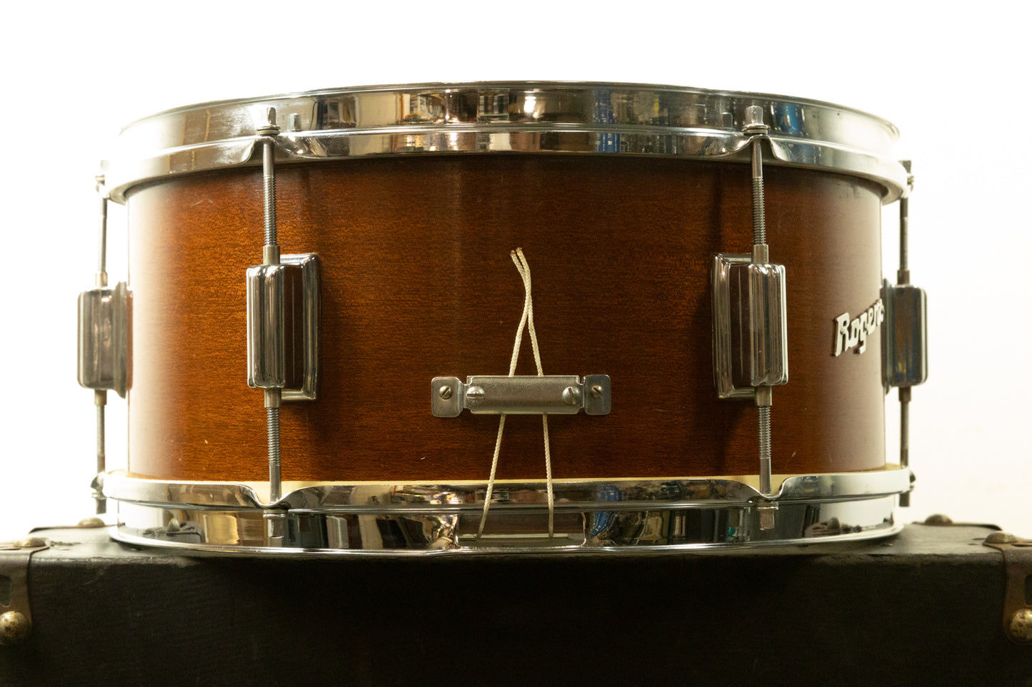 1964 Rogers 6.5x14 Luxor Natural Mahogany Snare Drum