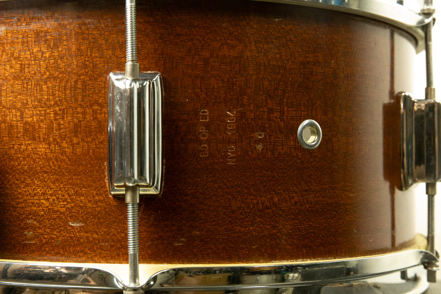 1964 Rogers 6.5x14 Luxor Natural Mahogany Snare Drum