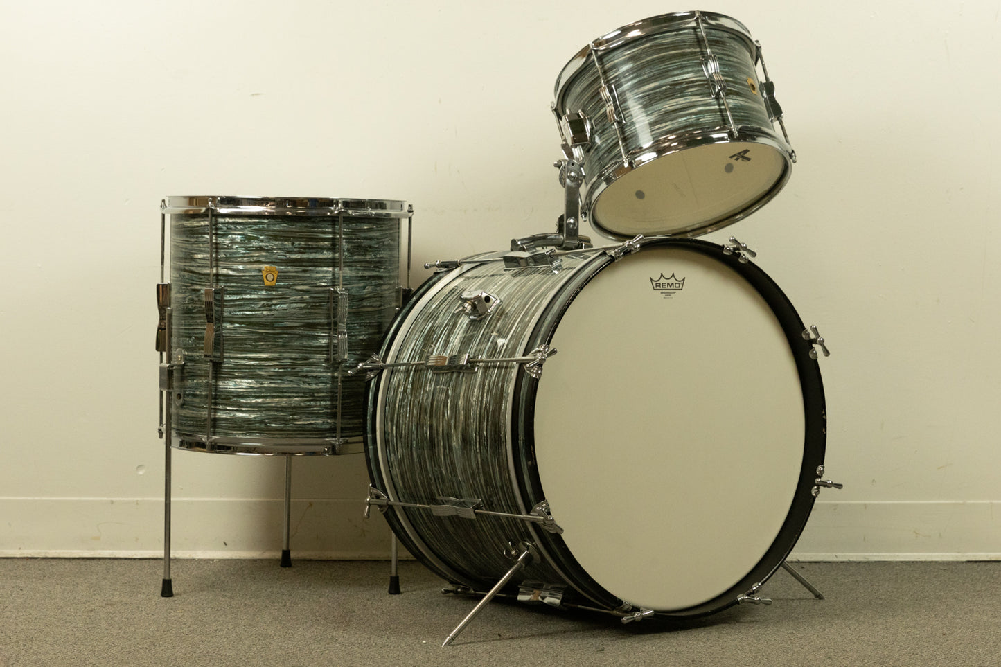 1967 Ludwig Oyster Blue Pearl Club Date Drum Set