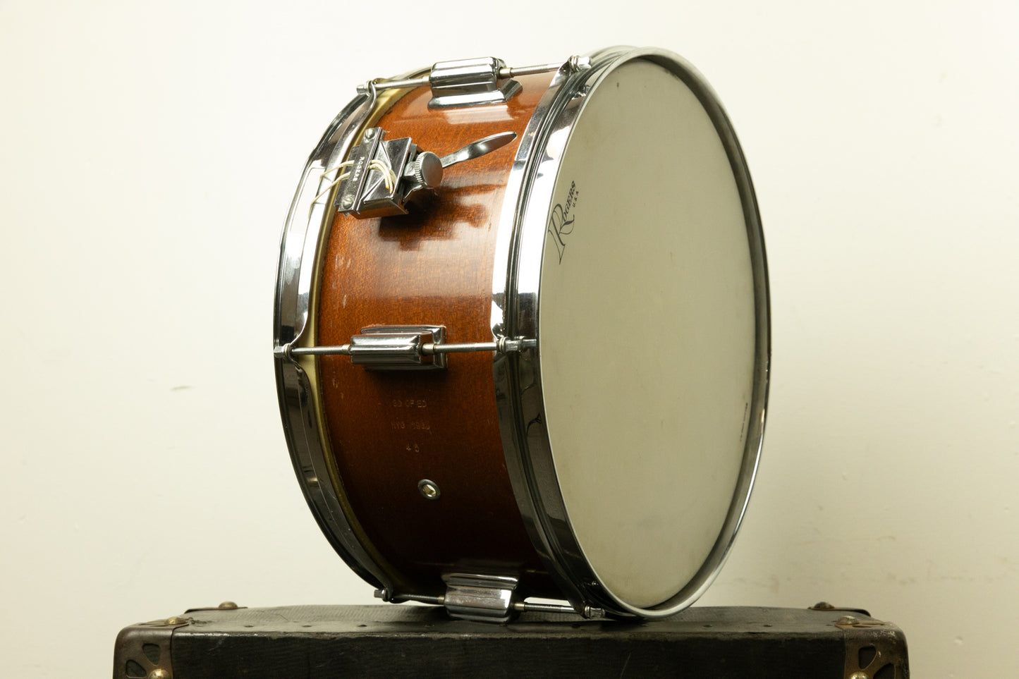 1964 Rogers 6.5x14 Luxor Natural Mahogany Snare Drum