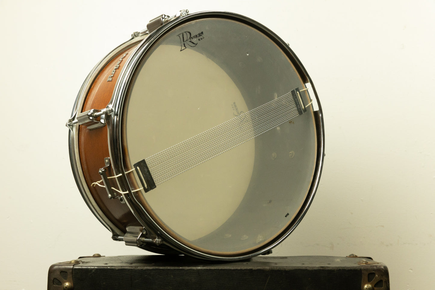 1964 Rogers 6.5x14 Luxor Natural Mahogany Snare Drum