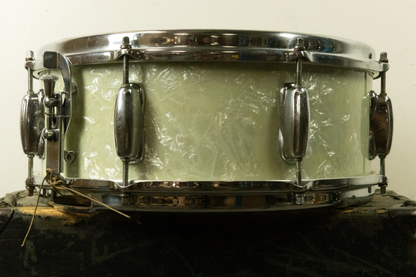 1960s Slingerland 5x14 White Marine Pearl Hollywood Ace Snare Drum