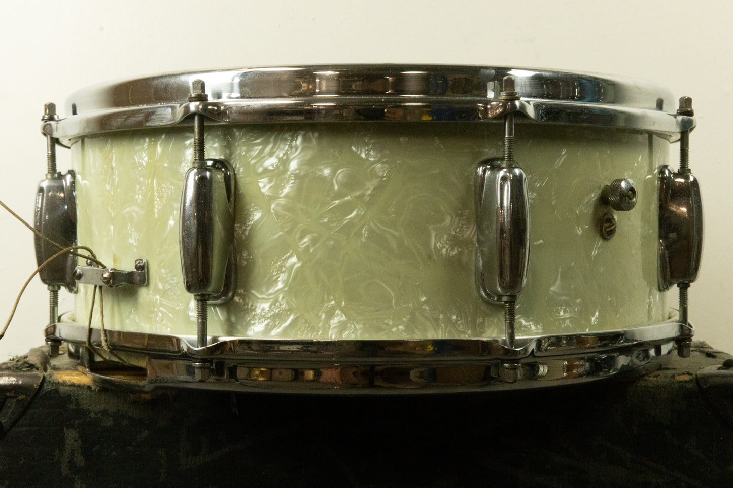 1960s Slingerland 5x14 White Marine Pearl Hollywood Ace Snare Drum