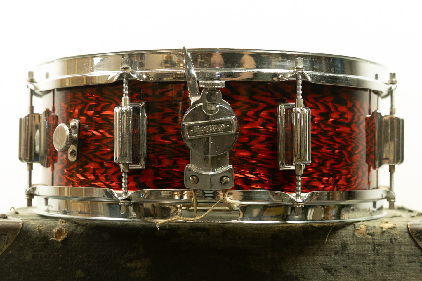 1960s Rogers 5x14 Red Onyx Pearl Powertone Snare Drum