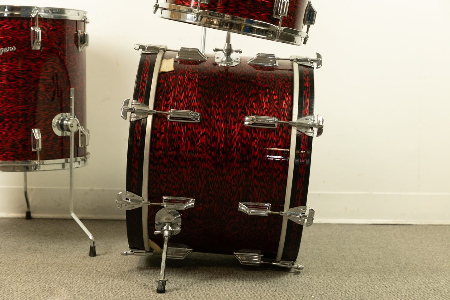 1960s Rogers Headliner Red Onyx Pearl Drum Set